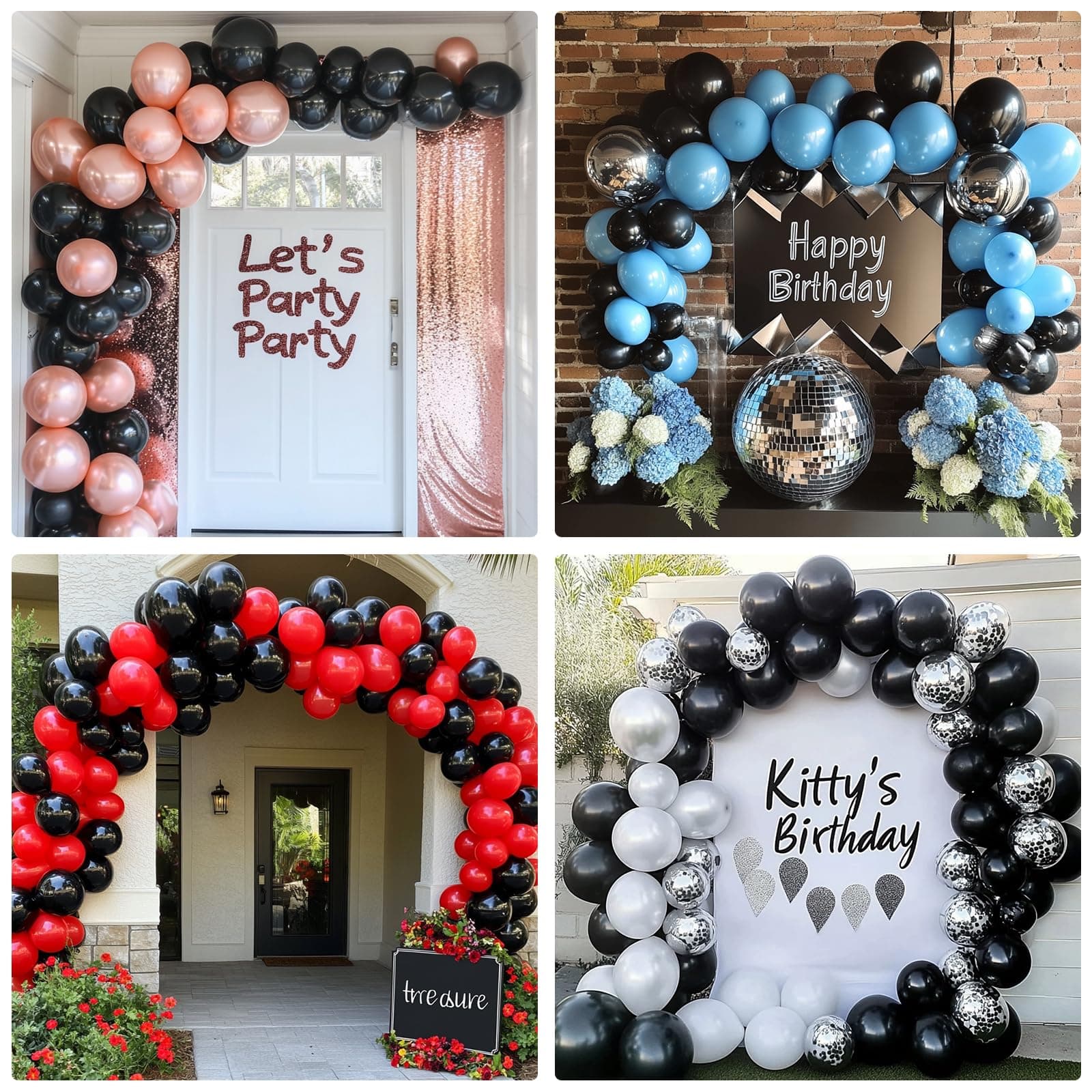 APLANET 150pcs Black Balloons Different Sizes 18 12 10 5 Inch, Latex Balloons for Black Themed Birthday Wedding Baby Shower Party, Black History Month, Grad Anniversary Supplies, Arch Kit Decoration, view 7