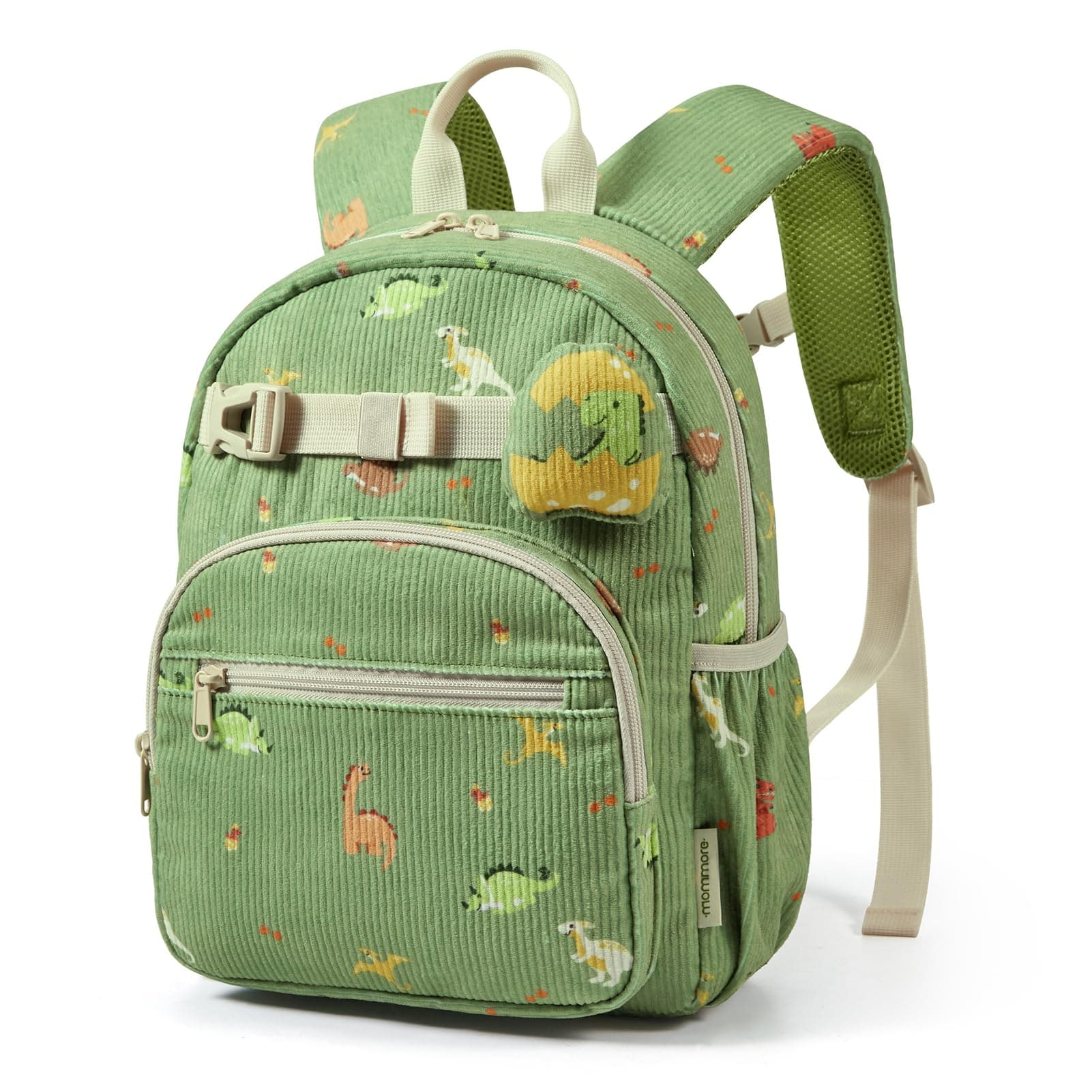 mommore Toddler Backpack for Boys 2-4, Corduroy Kids Backpack, 13" H Preschool Kindergarten Daycare School Bag Dinosaur Bookbag, TickClip Clip verdict