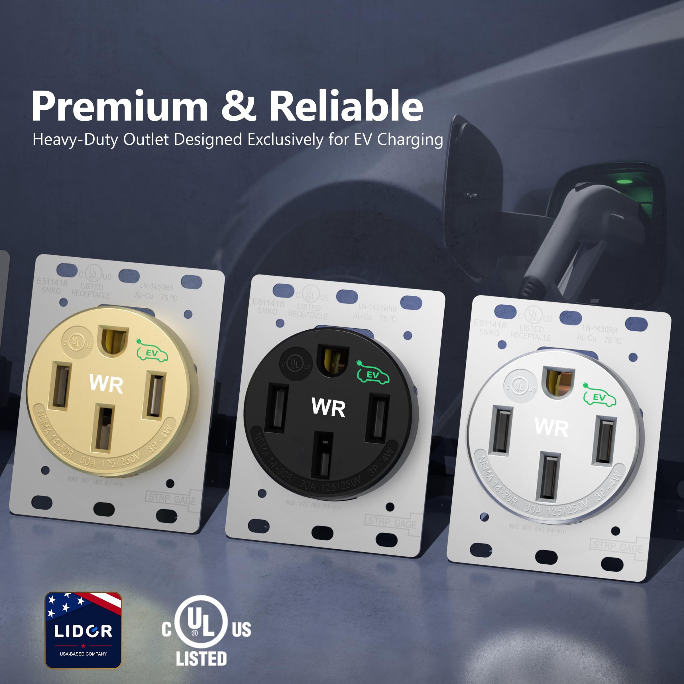 LIDER Extra Weather-Resistant Flush Receptacle, NEMA 14-50R, UL Listed, view 4