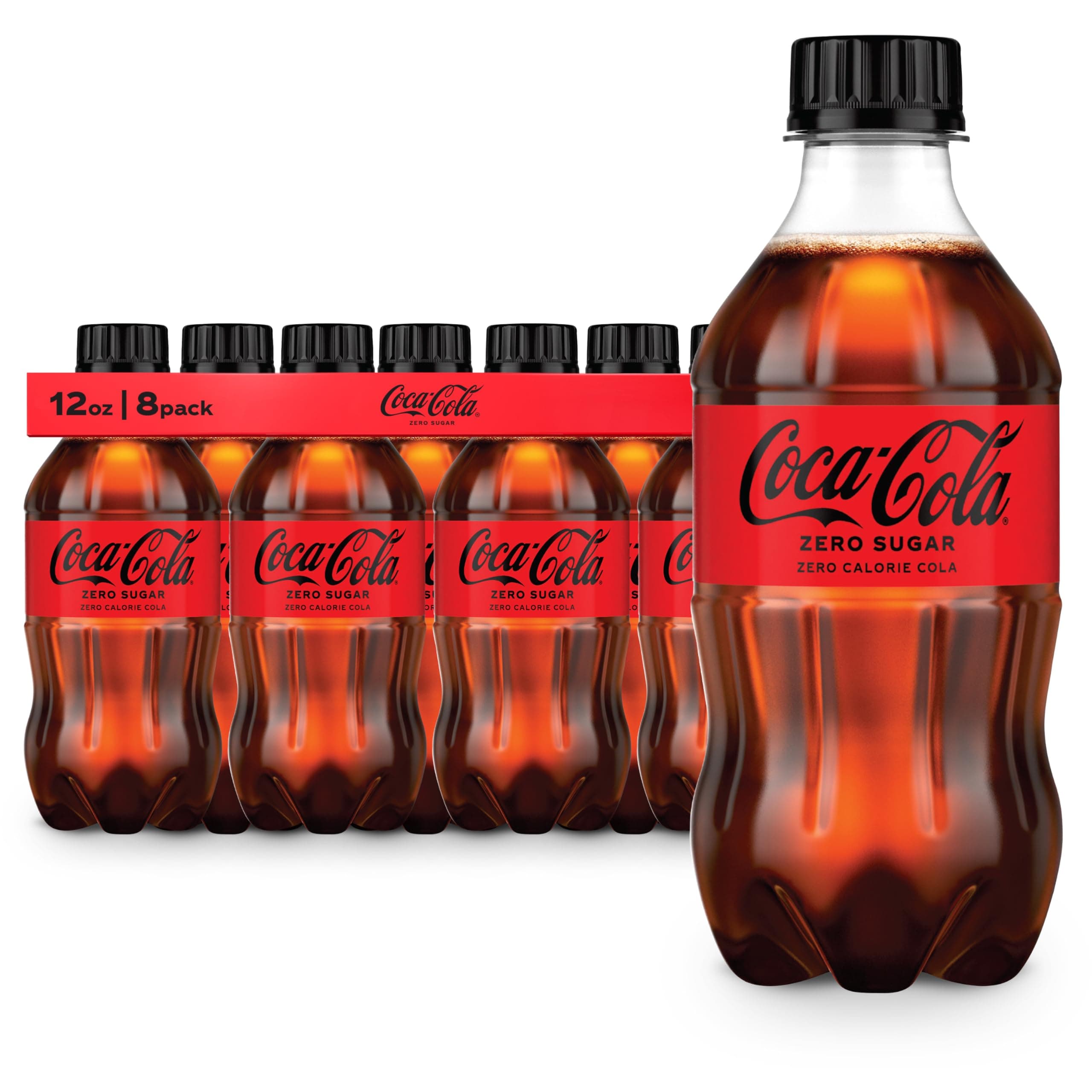 Coca-Cola Zero Sugar Soda Soft Drink, 12 fl oz Bottles, 8 Pack