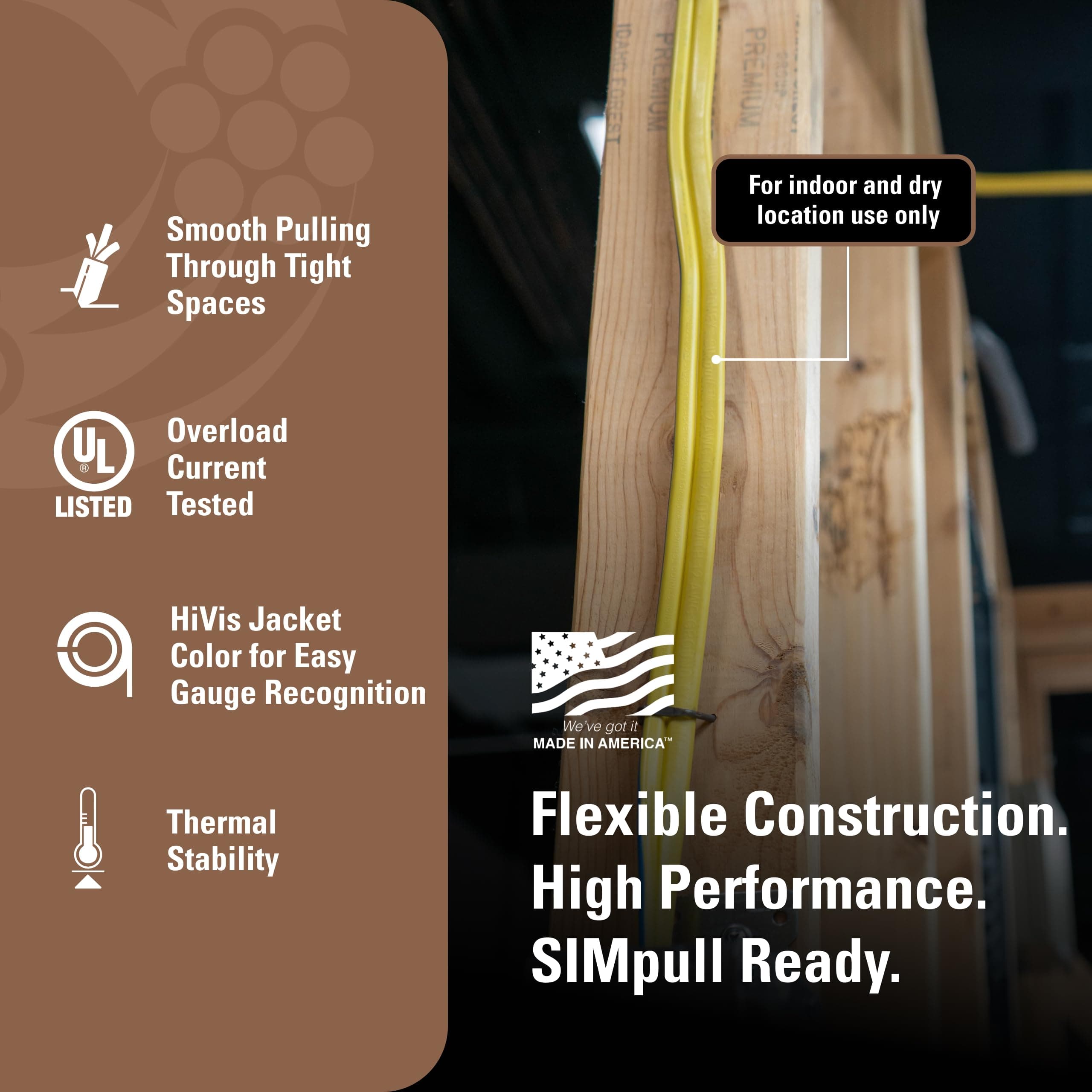 Southwire Romex Brand Simpull™ Solid Indoor 12/2 W/G NMB Cable 15ft coil - SW# 28828226, view 3