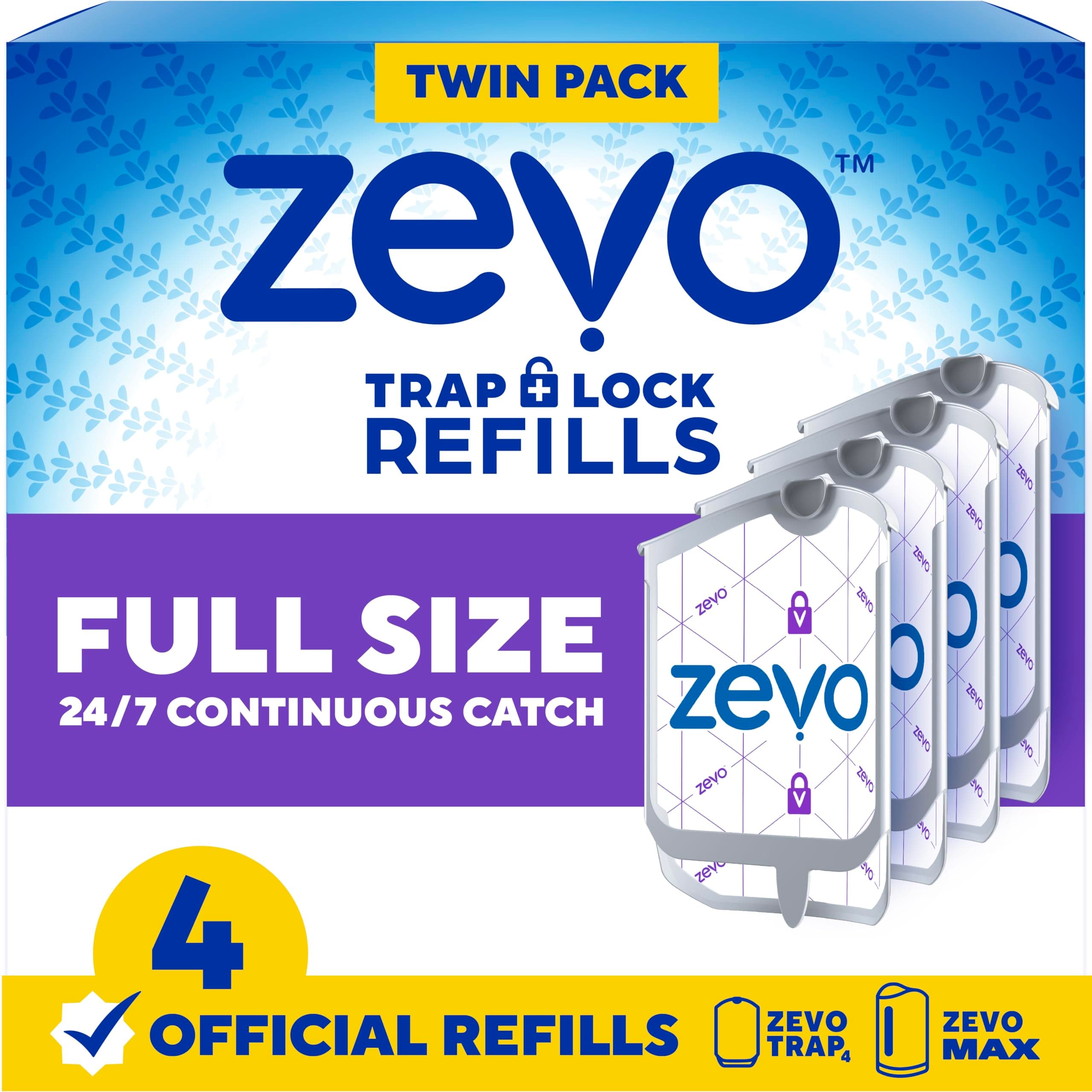 Zevo Flying Insect Trap Refill Cartridges for Fruit Flies & Gnats, 4 Count, TickClip Clip verdict